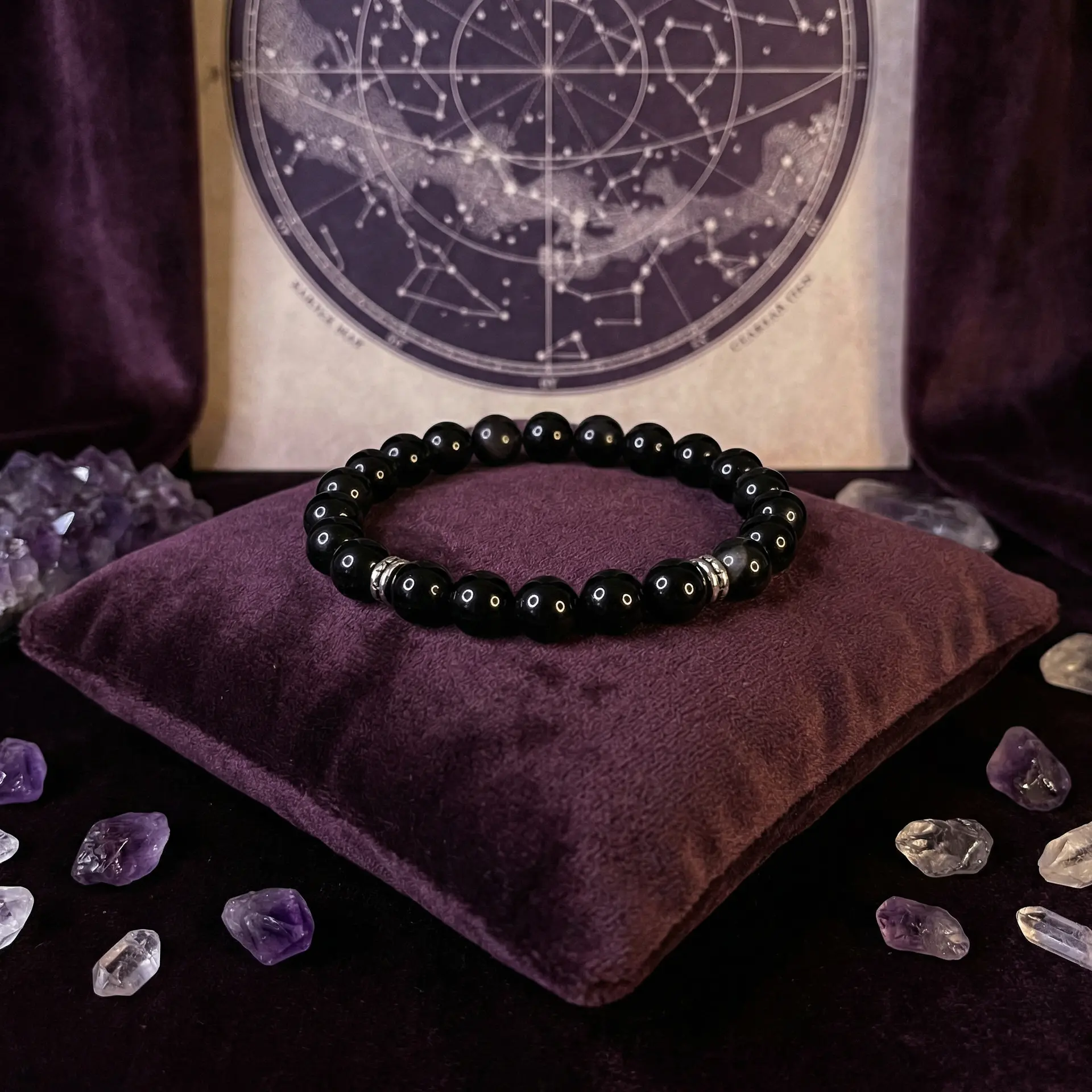 黑曜石手链 - 星野亚希护士 | 能量饰品